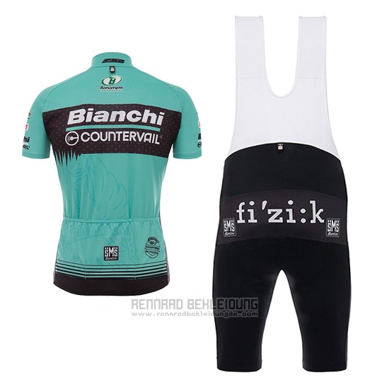 2017 Fahrradbekleidung Bianchi Countervail Grun Trikot Kurzarm und Tragerhose